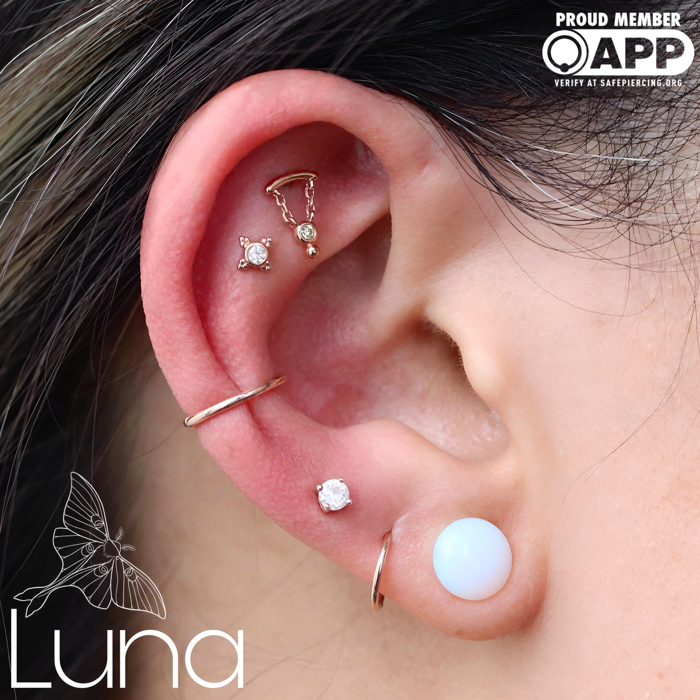 Helena - Hidden Helix Threadless End | Junipurr Body Jewelry