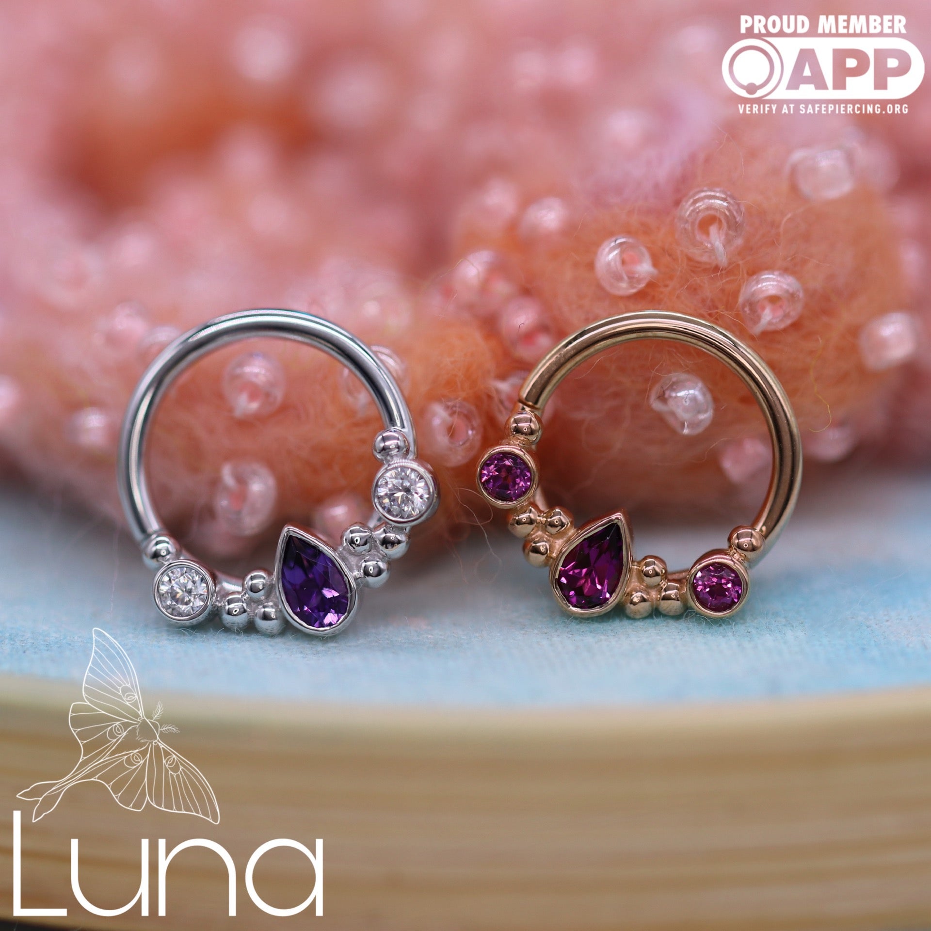 Inside Out Eden Pear Ring / BVLA Luna Piercing and Fine Jewelry
