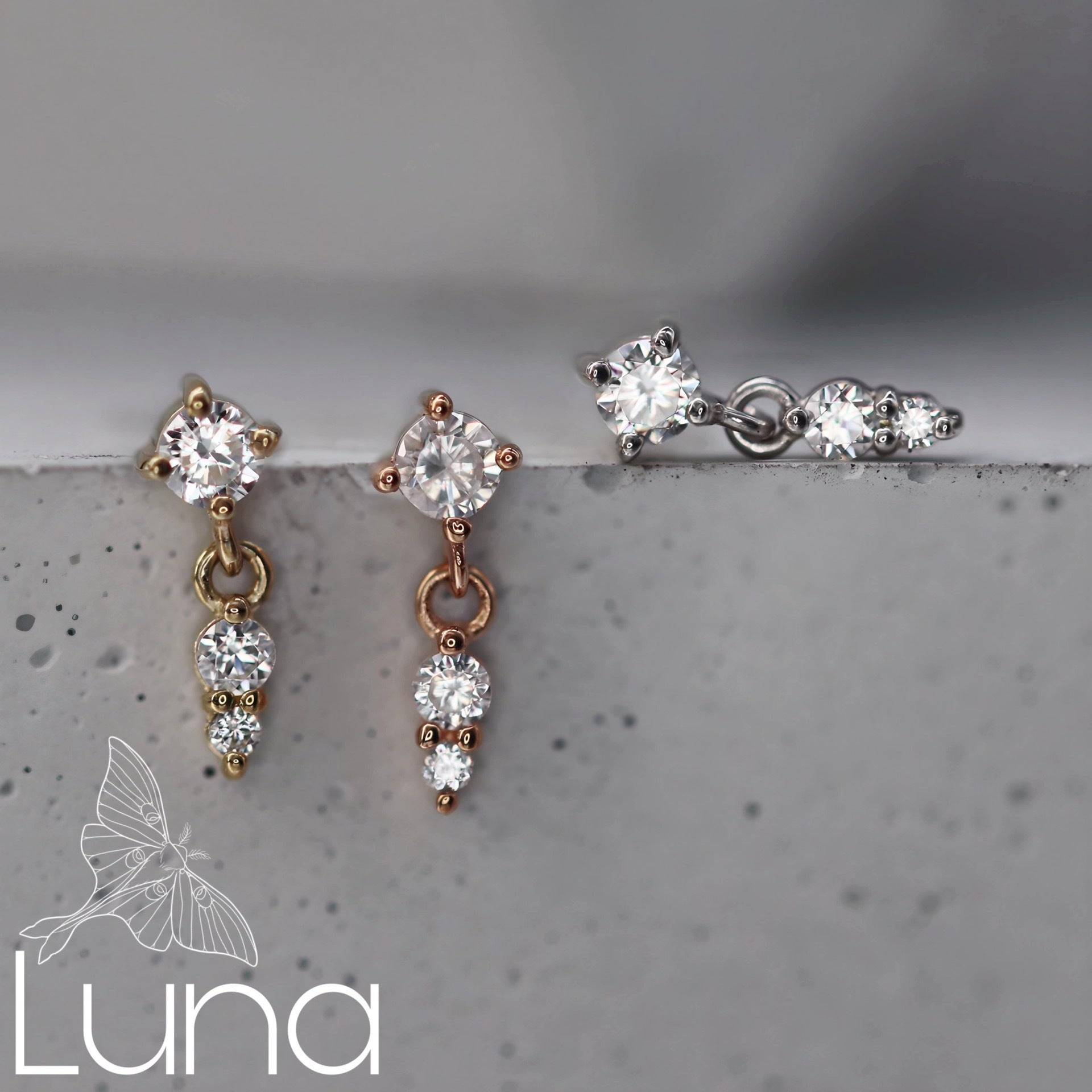 High Noon Threadless End 14k CZ Ember Body Jewelry Luna Piercing Fine Jewelry
