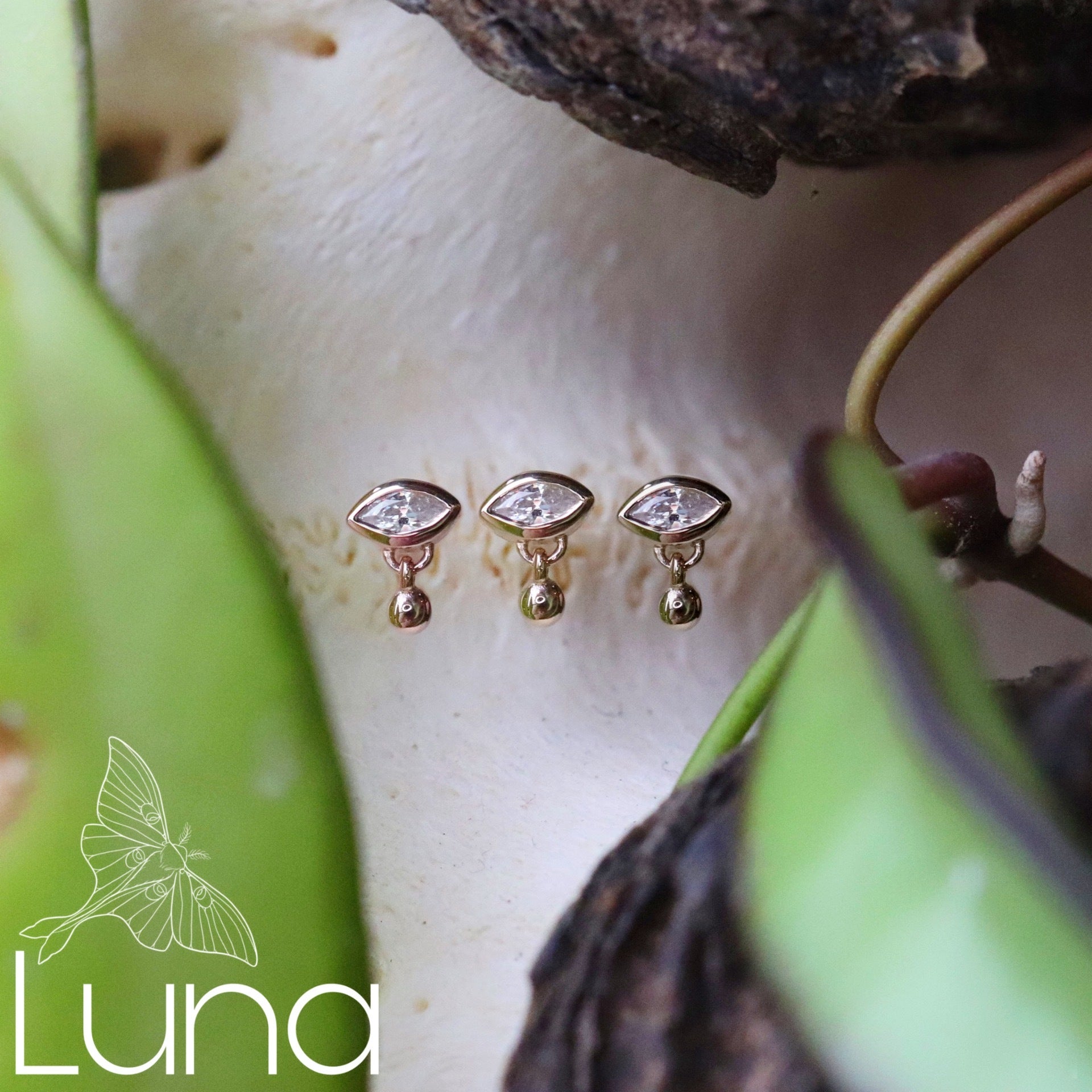 Eye Candy 14k Threadless End Ember Body Jewelry Luna Piercing Fine Jewelry