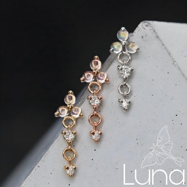 Fine Gold Body Jewelry On Sale for a Limited Time Luna Piercing Fine Jewelry